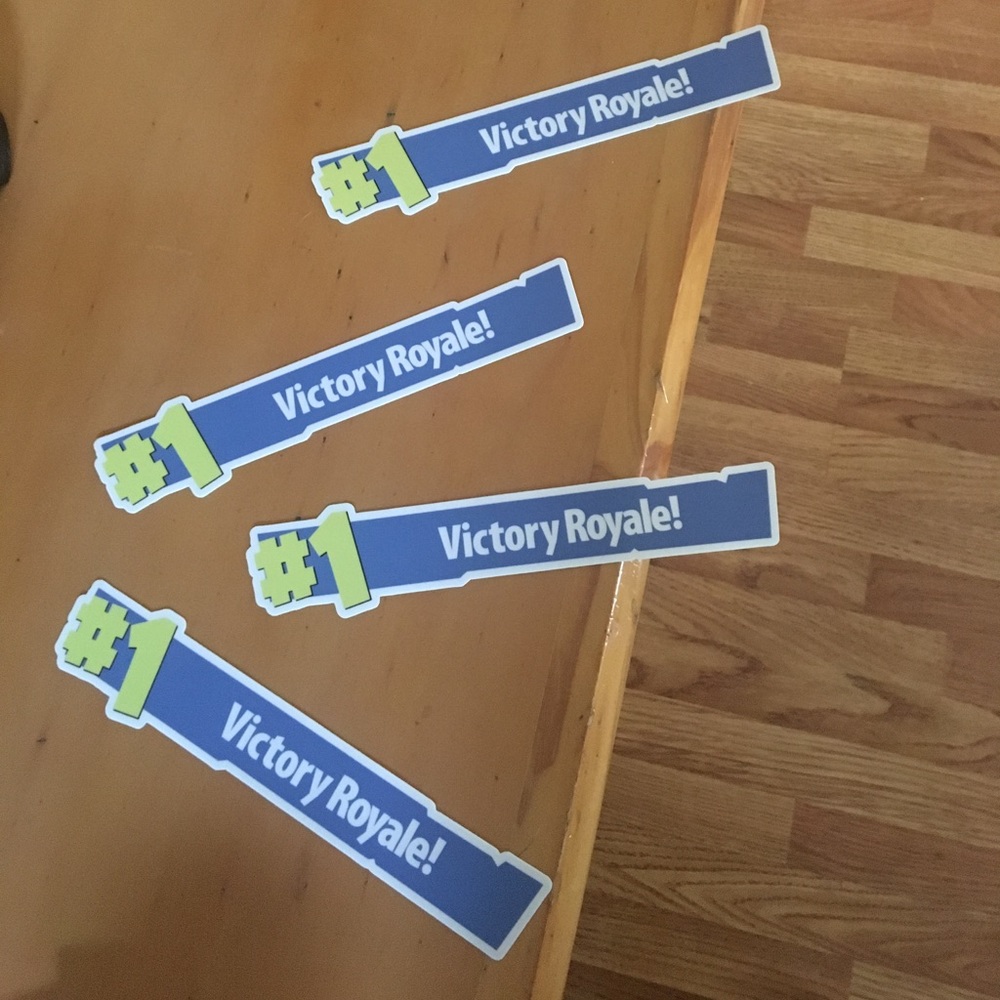 High quality FORTNITE decals. 8.5" x 1.8"